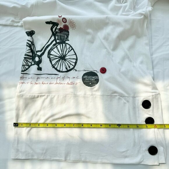 Message Factory Tunic Dress Womens XS Cycling Themed Cowl Neck Made In Canada - Picture 11 of 16